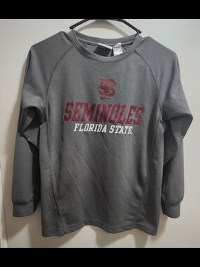 FSU Seminoles Youth Large Gray Athletic Long Sleeve Shirt
